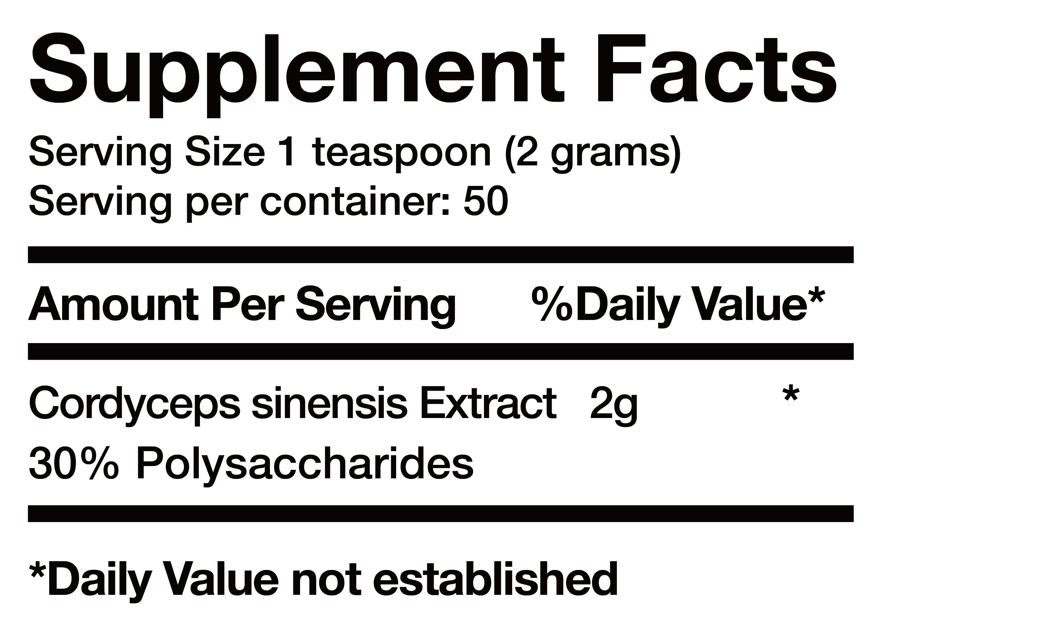 Extracto de CordyCS-4 (CordyCS-4 Extract) nutrition facts